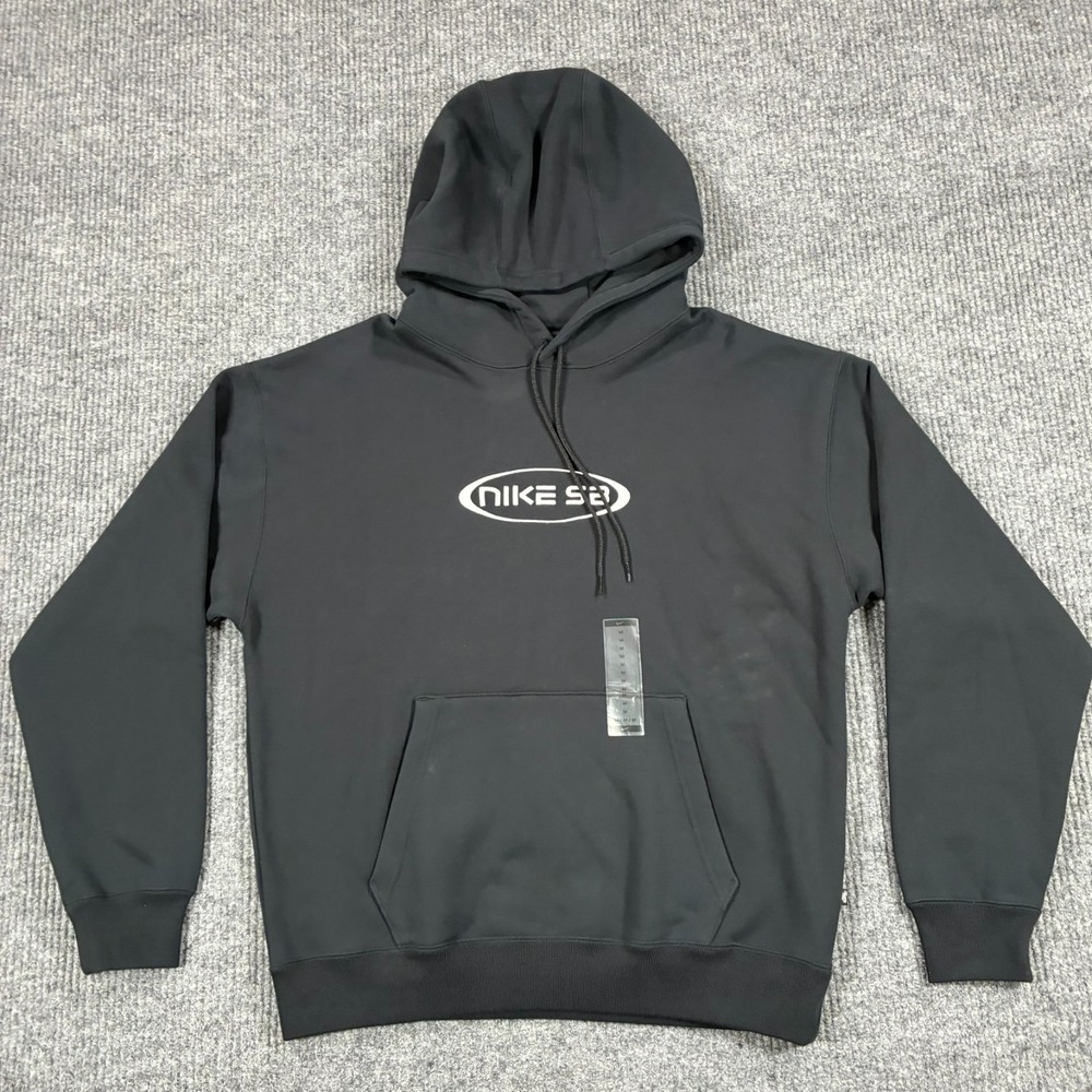 Nike SB Mens Size Medium Black Skateboarding Pullover Hoodie Front Pocket